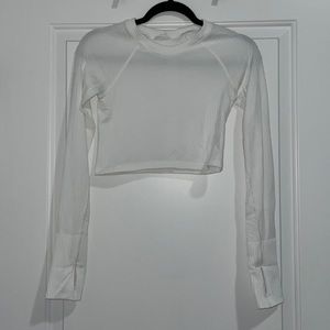 Ribbed white long sleeve